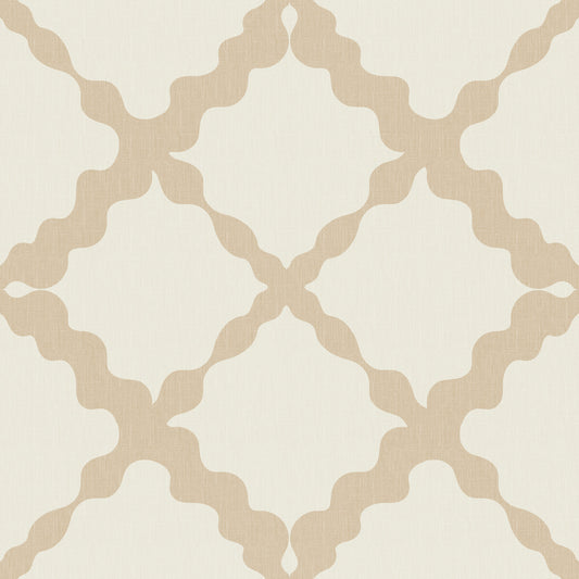 Struktureret gitter espalier geometrisk creme beige minimalistisk moderne tapet