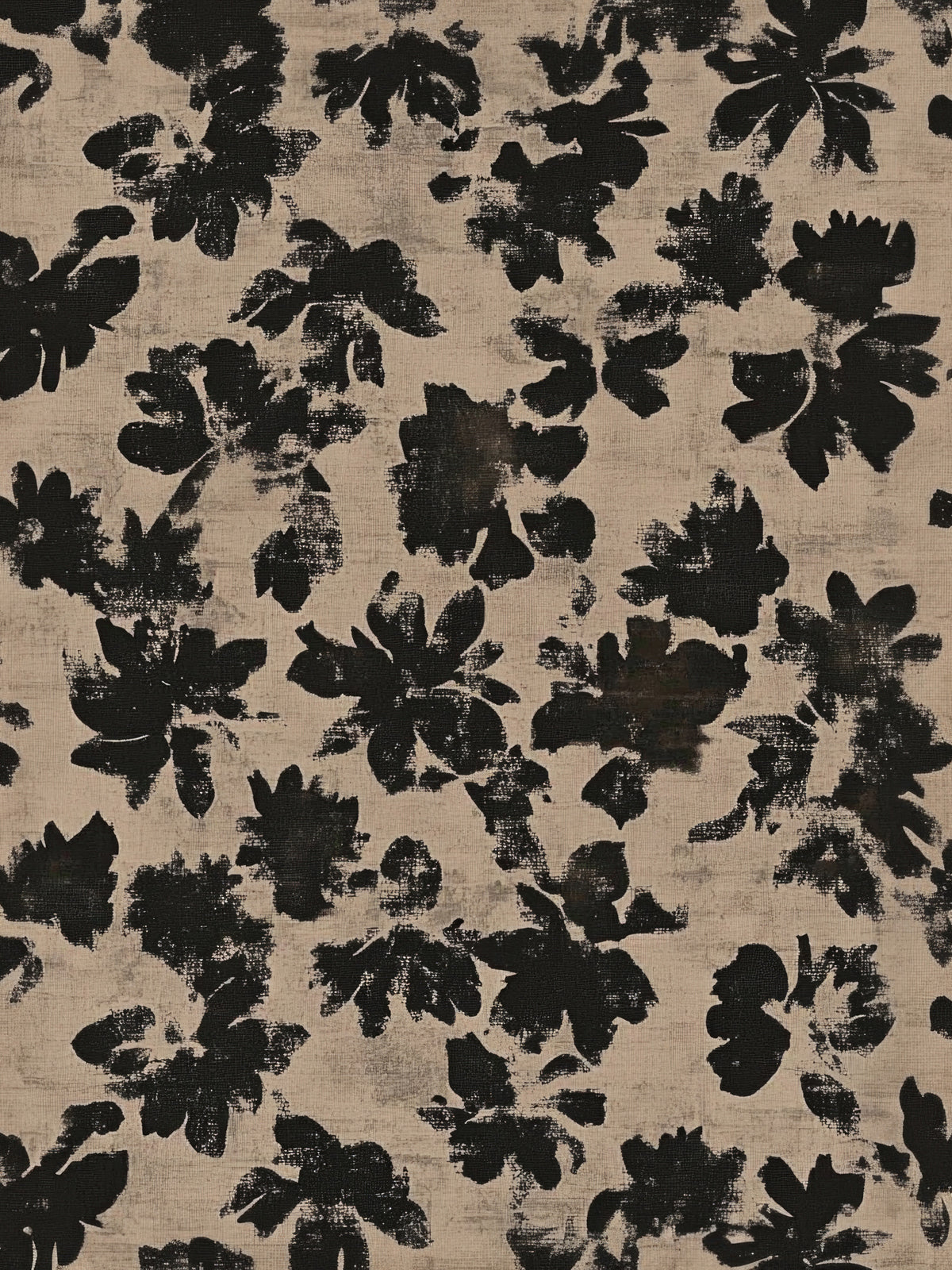 Mural de Pared con Silueta Floral Desgastada in your room
