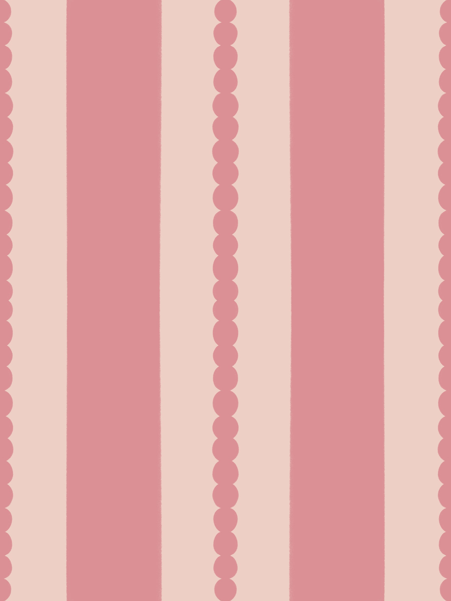 Papier peint rayures coquille rose pâle