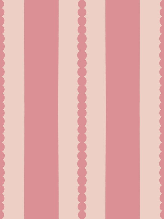 Blush Scallop Stripes Wallpaper⁠