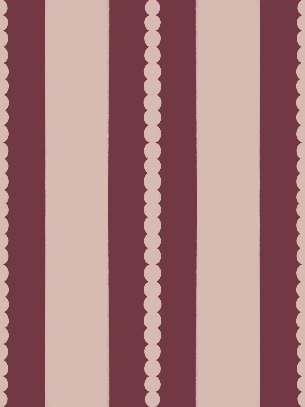 Blush & Berry Tapete mit Muschelförmigen Streifen in your room