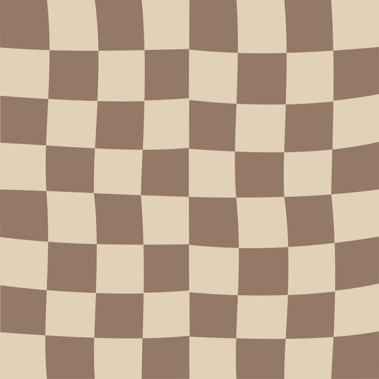 Papel pintado de cuadros beige ondulado