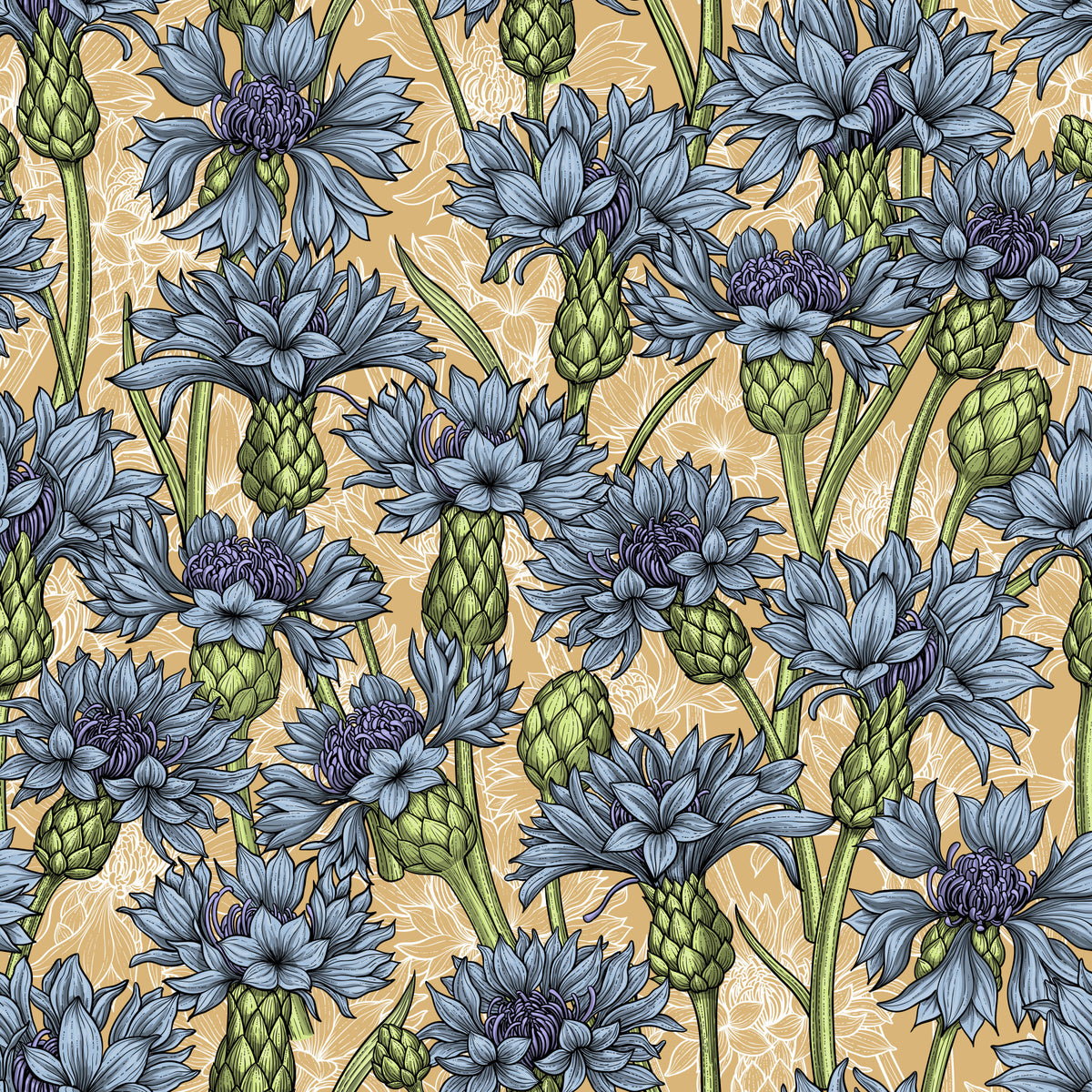 Papel pintado de acianos in your room — zoomed