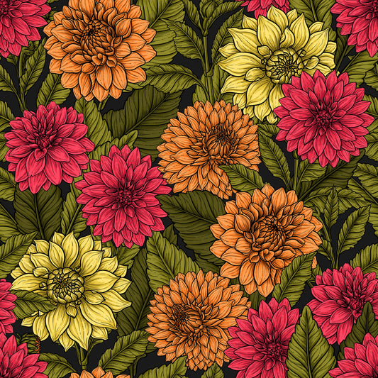 Dahlia tuin behang