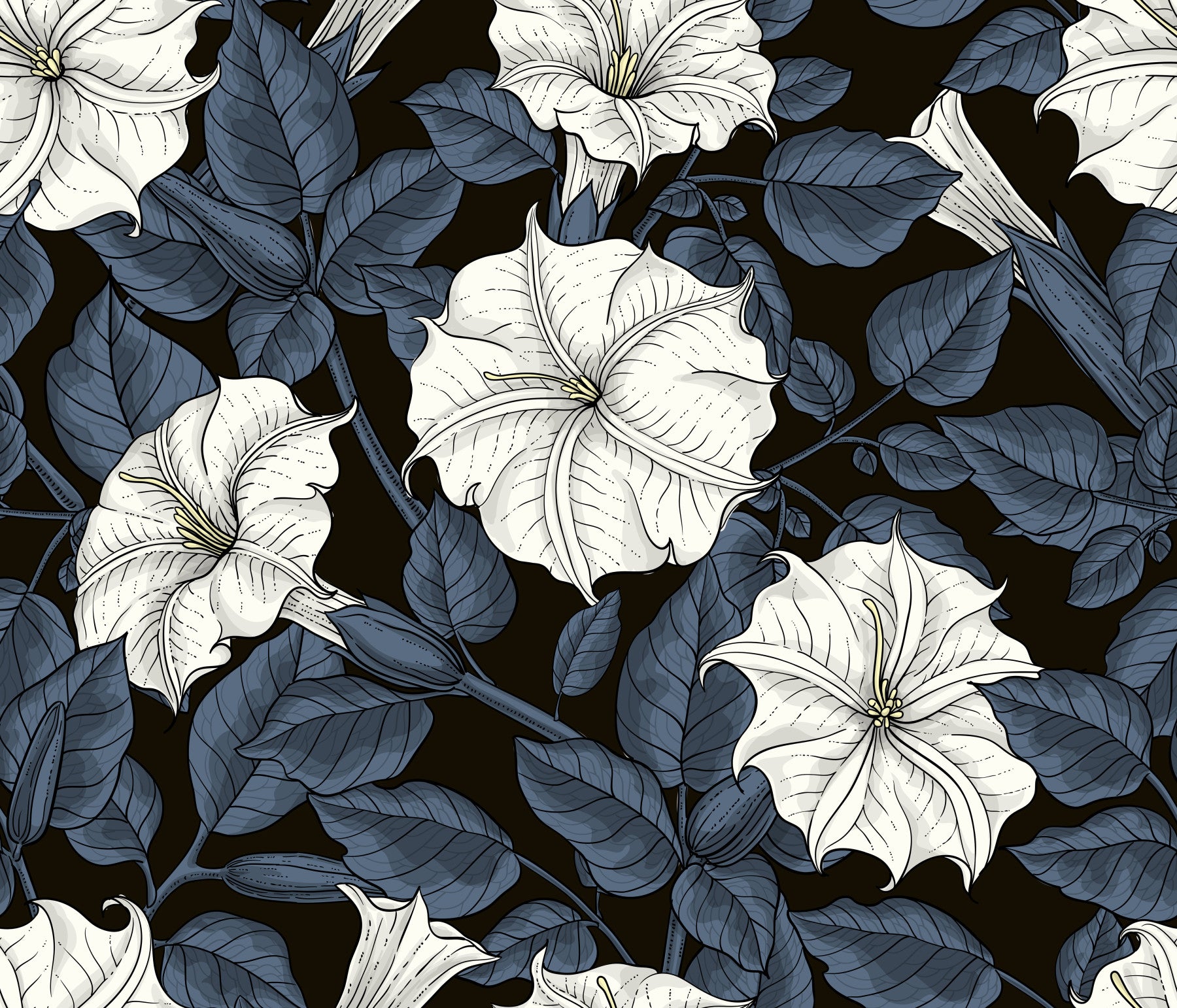 Papier peint Moonflowers
