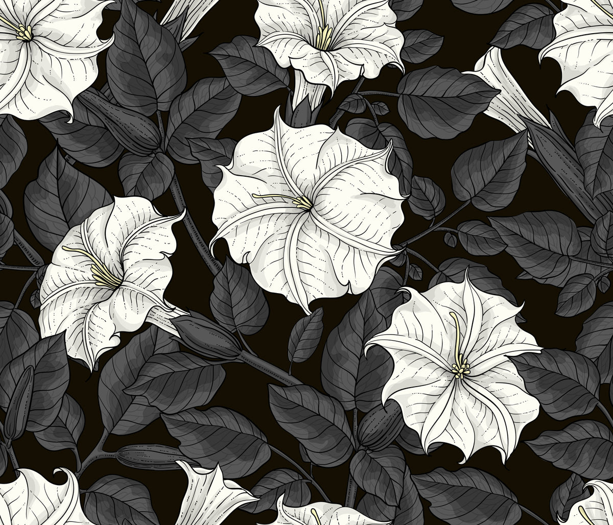 Moonflowers 2 Tapet in your room — zoomed