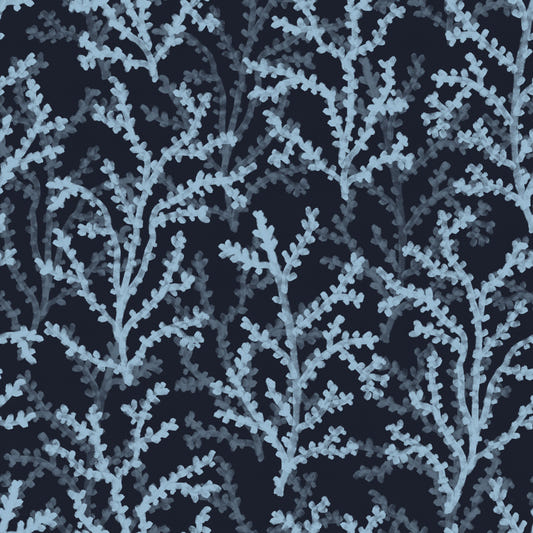 Gemaltes Coraline Dreaming Blau Dunkle Tapete