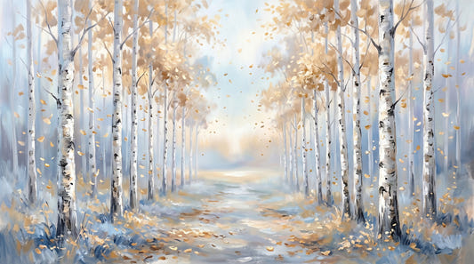 Goldener Birkenweg Wandbild