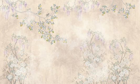 Fresque murale Crème Sérénité Glycine & Fleur de Citron
