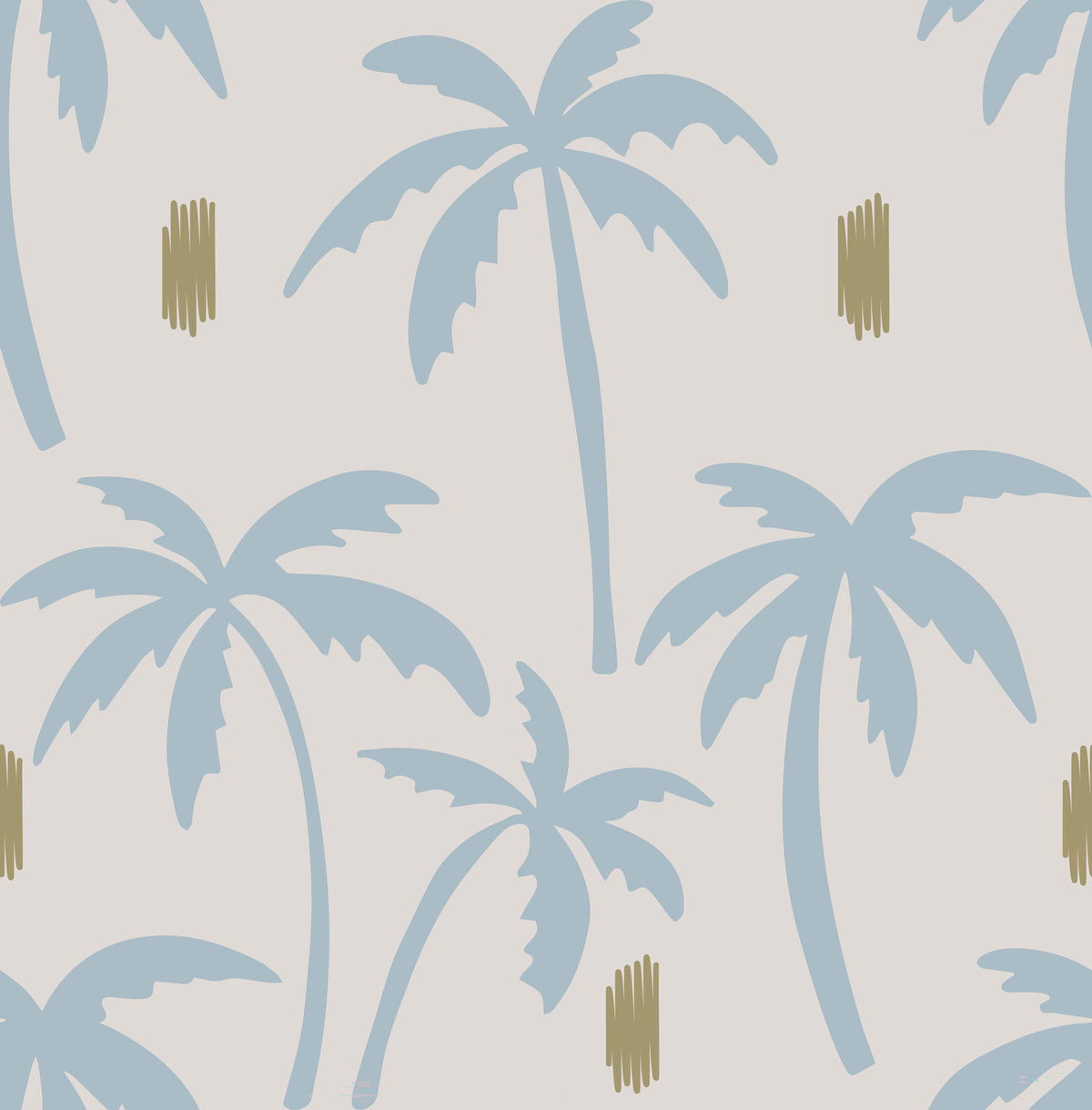Tapet palmier albastru deschis Boho Coastal in your room — zoomed
