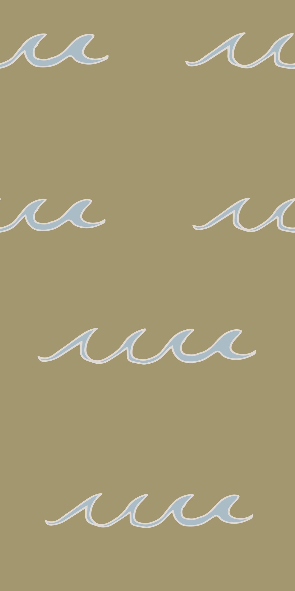 Papier peint vague vert olive style bohème côtier in your room — zoomed