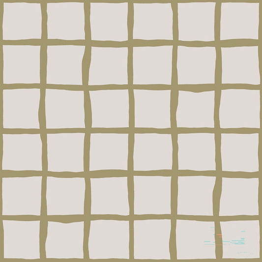 Olive Green Check Grid Wallpaper Boho Coastal Wallpaper⁠