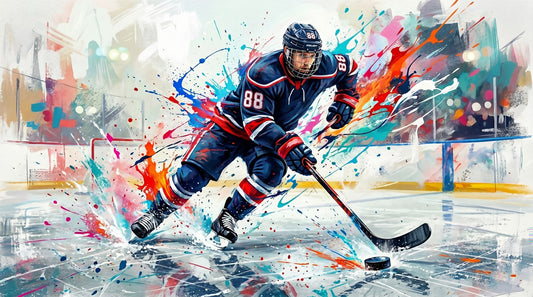 Brushstroke Blitz: Hockey-Action Wandbild