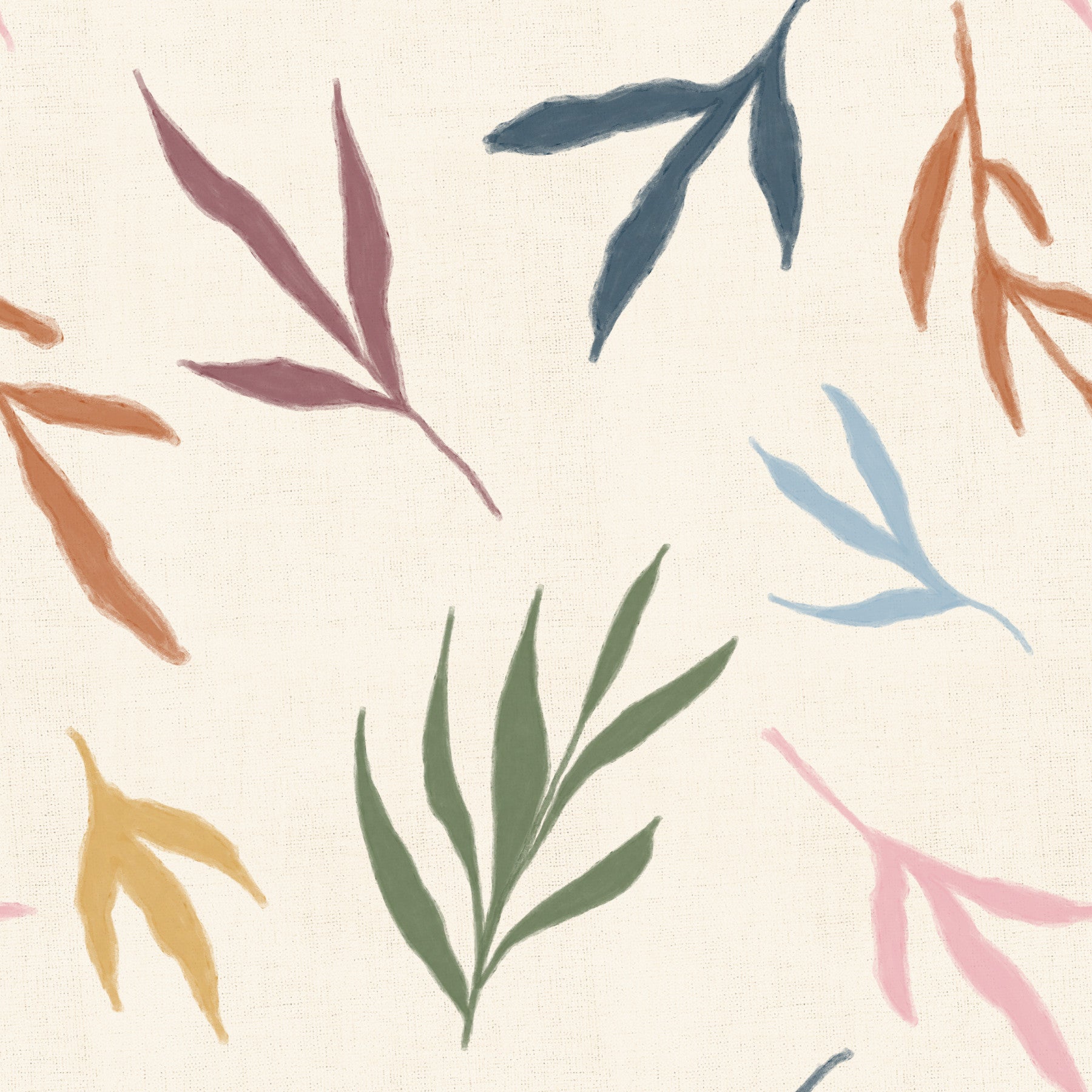Tropical Painted Leaves Wallpaper⁠