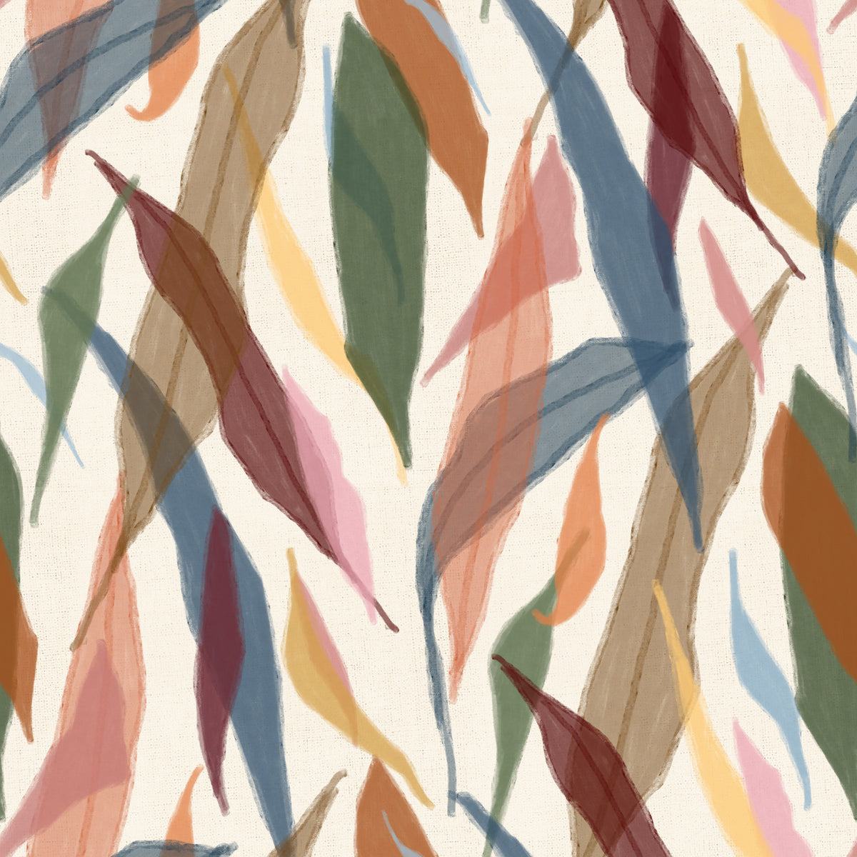 Tropisch gemaltes Laub Tapete in your room — zoomed