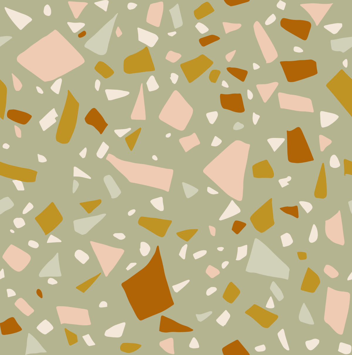 Sage Peach Terrazzo Wallpaper Mediterranean Wallpaper⁠ in your room — zoomed
