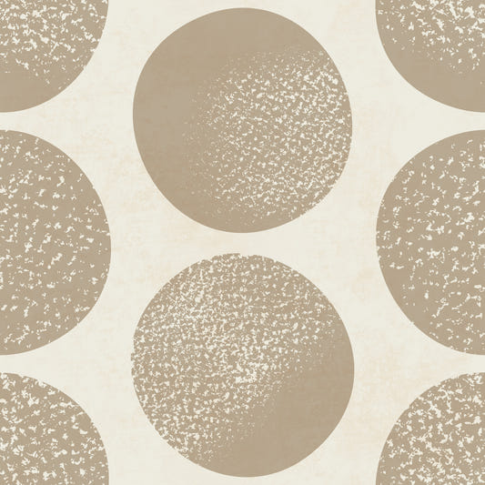 Organic Polka Dots Stippled Modern Warm Beige on Cream  Wallpaper⁠