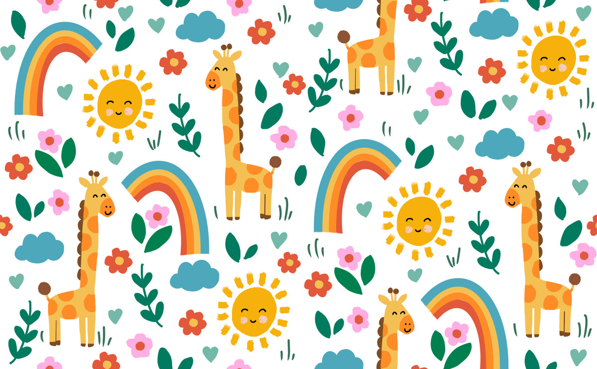Giraffen-Dschungel-Safari-Tapete in your room — zoomed