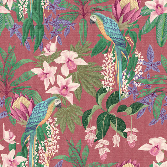 Tropischer Ara & Orchideenblüte Tapete⁠ Tapete⁠