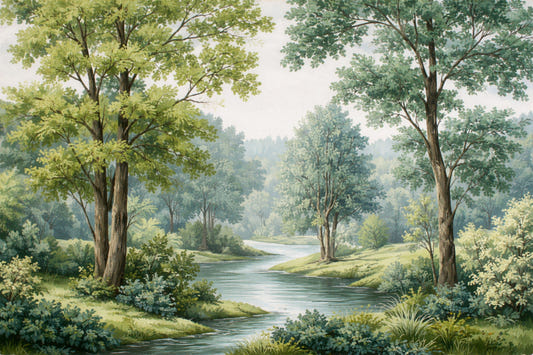 Fresque murale Sérénité Rivière Forestière