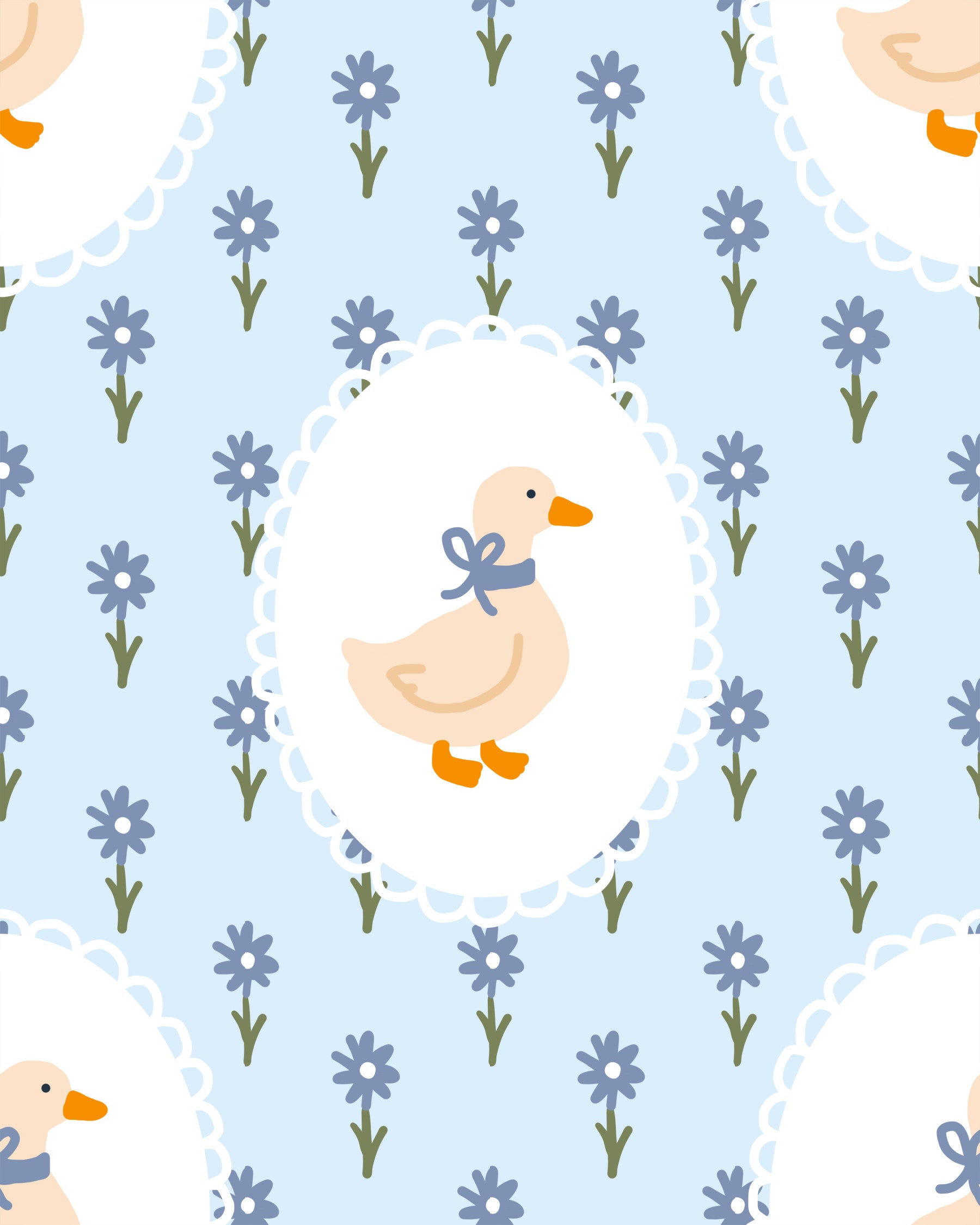 Goose Cottage Floral Wallpaper⁠