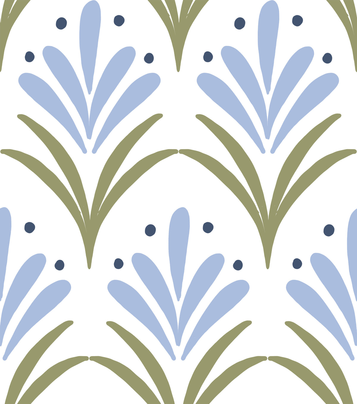 Art Deco Blumen-Tapete in your room — zoomed