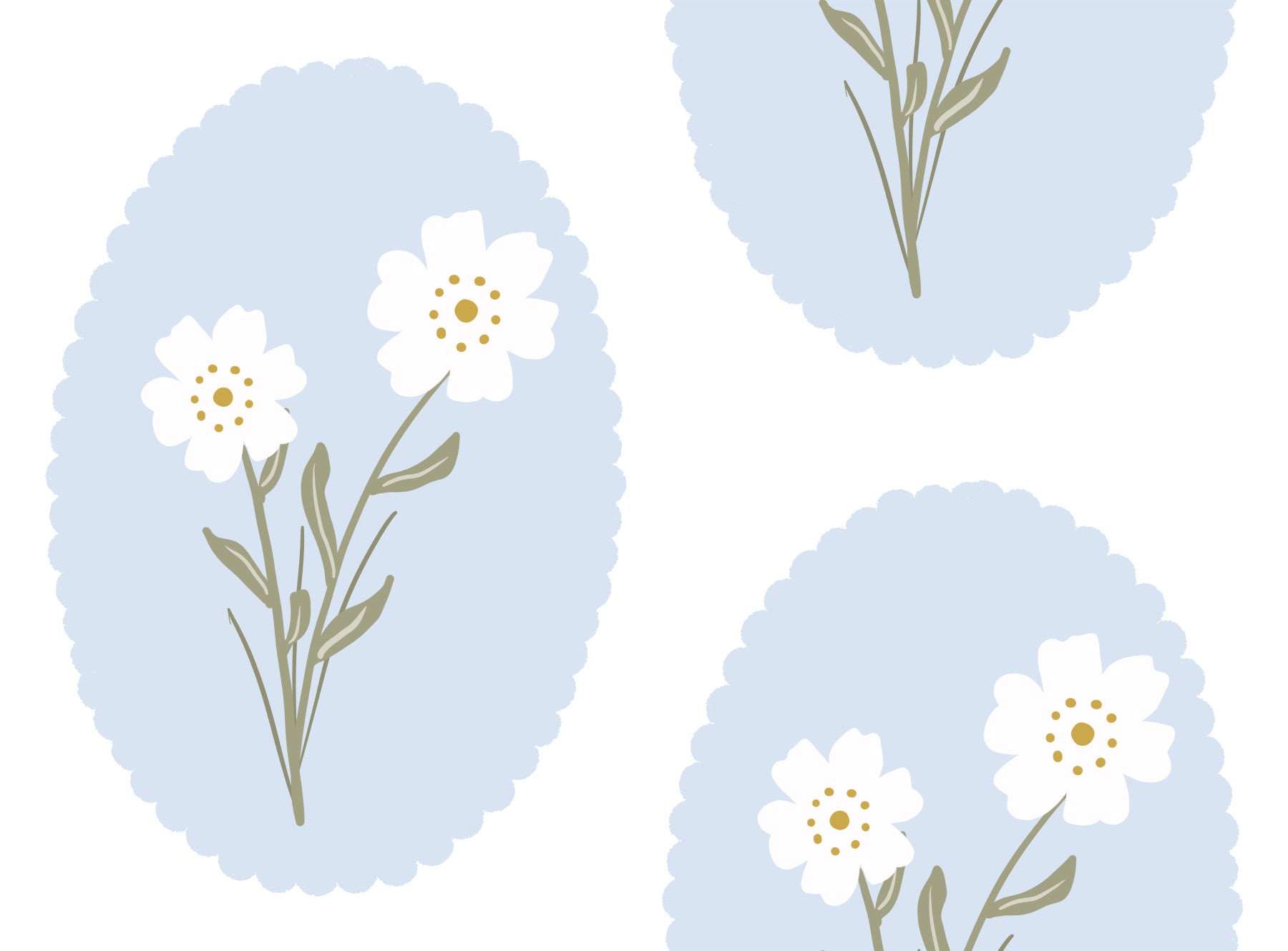 Papier peint Sérénité Florale à Bords Ondulés
