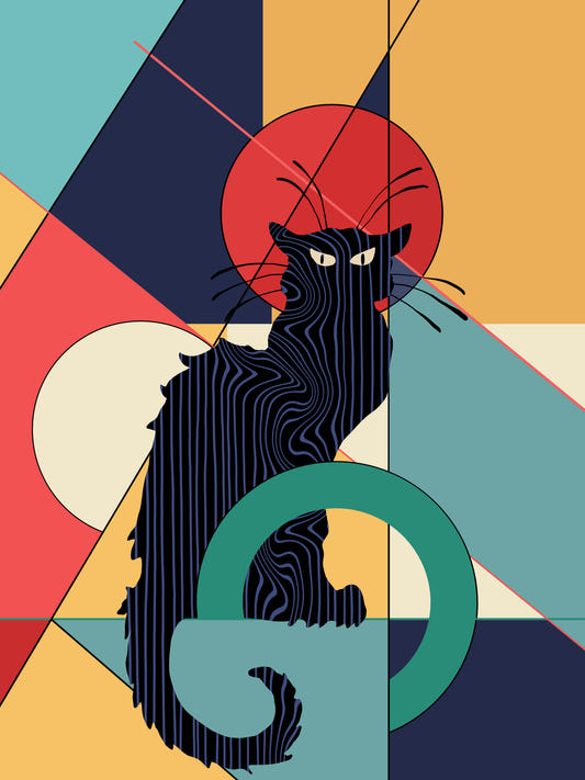 Schwarze Katze Wandbild