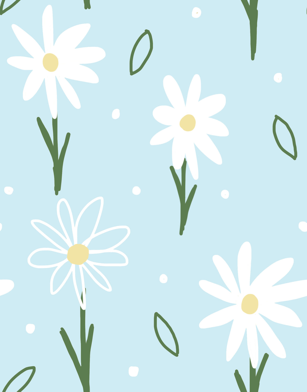 Daisy Delight på blå tapet