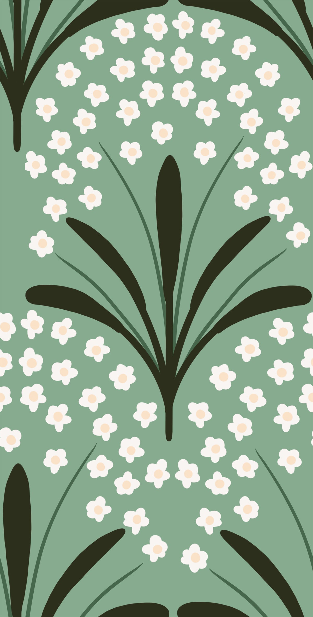 Papier peint Murmures de Pétales Verts in your room — zoomed