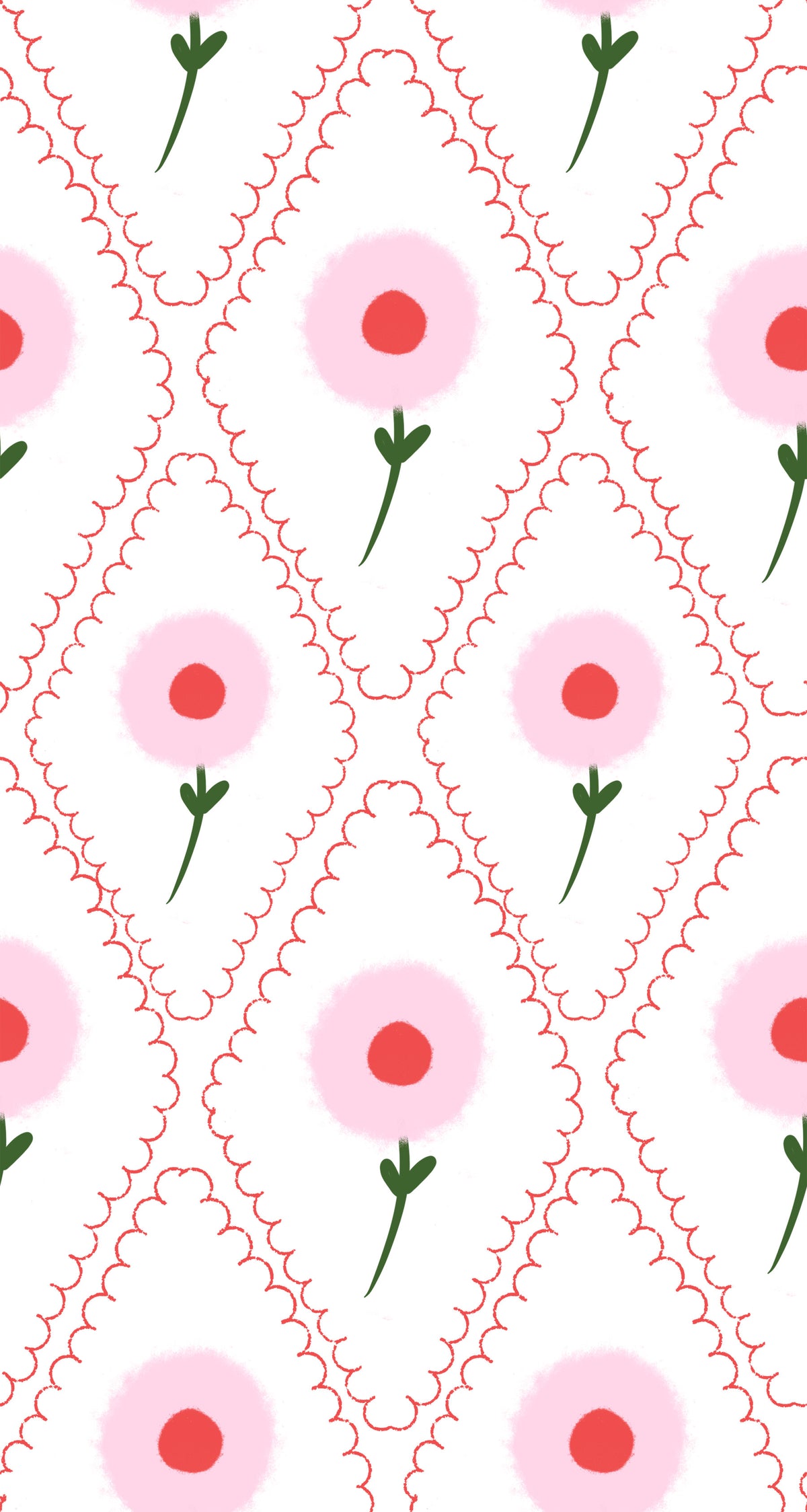 Cottage Rozen Behang in your room — zoomed
