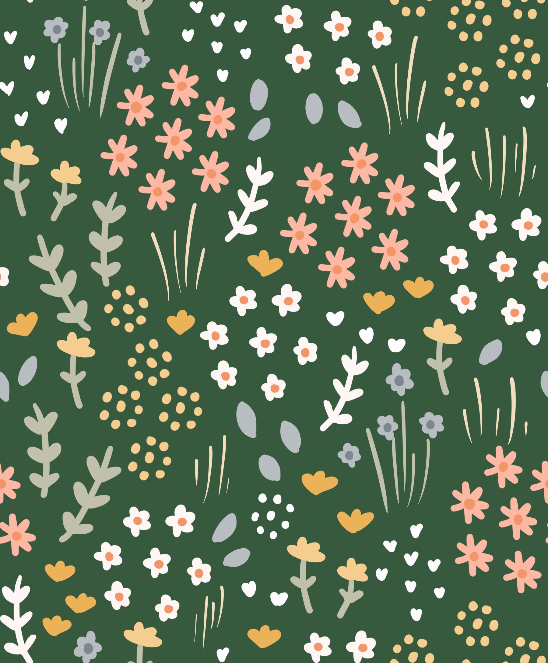 Cafe interior lifted by the Evergreen Floral Wallpaper along a long stretch