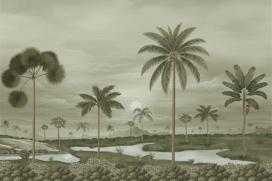 Papier peint panoramique Rivière tropicale atténuée