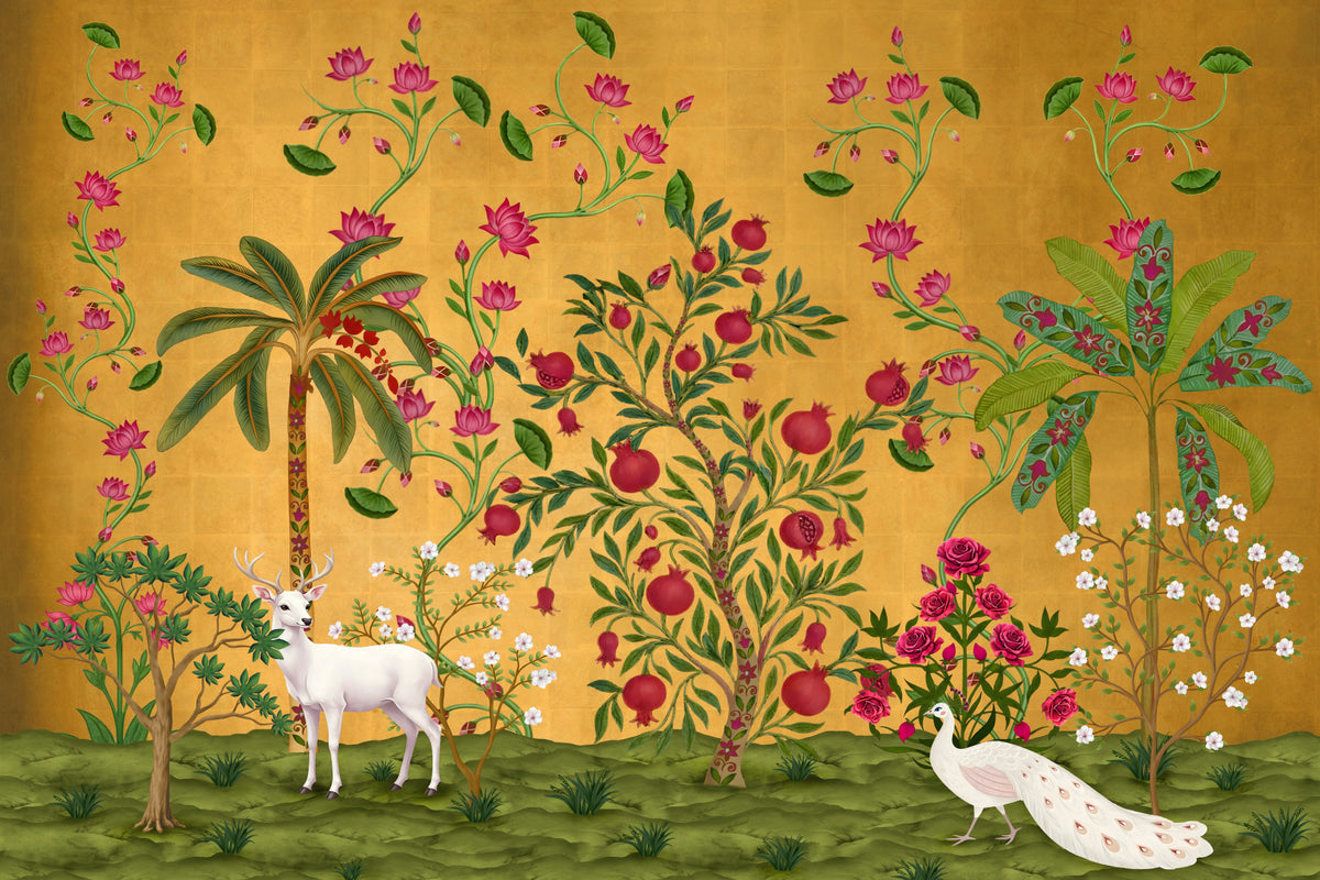 Regal Wildlife Paradise Veggmaleri in your room — zoomed