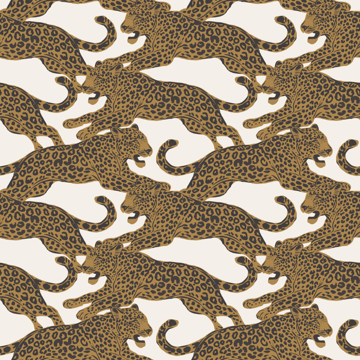 Goldener Leopard Chase Tapete in your room — zoomed