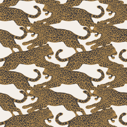 Golden Leopard Chase  Wallpaper⁠