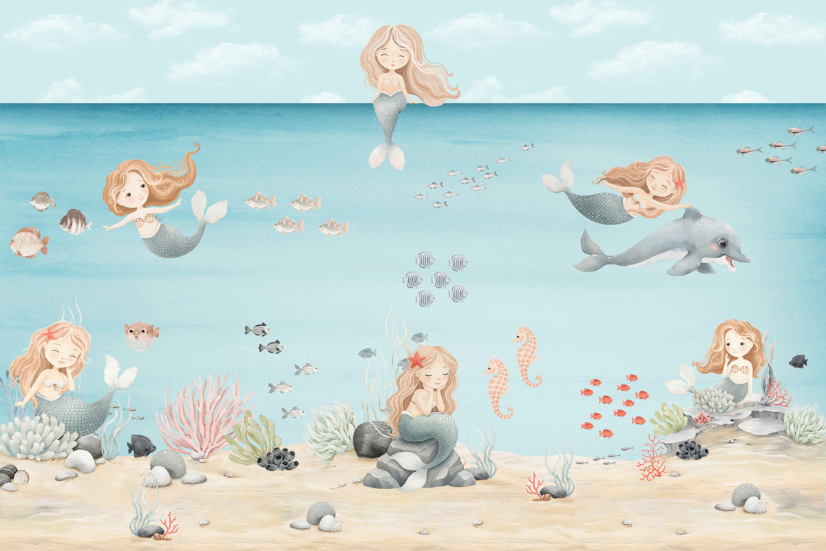 Mermaid Lagoon Dreams Wall Mural in your room