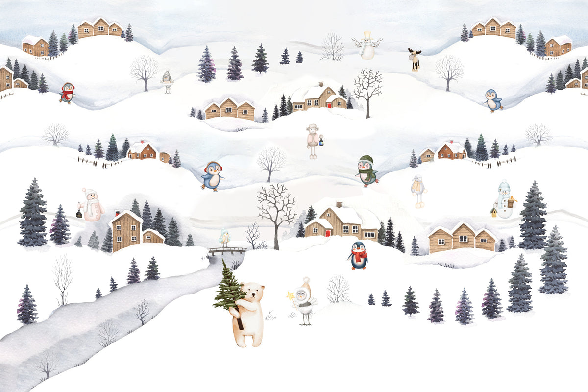 Papier peint panoramique Arctic Village Playtime in your room — zoomed