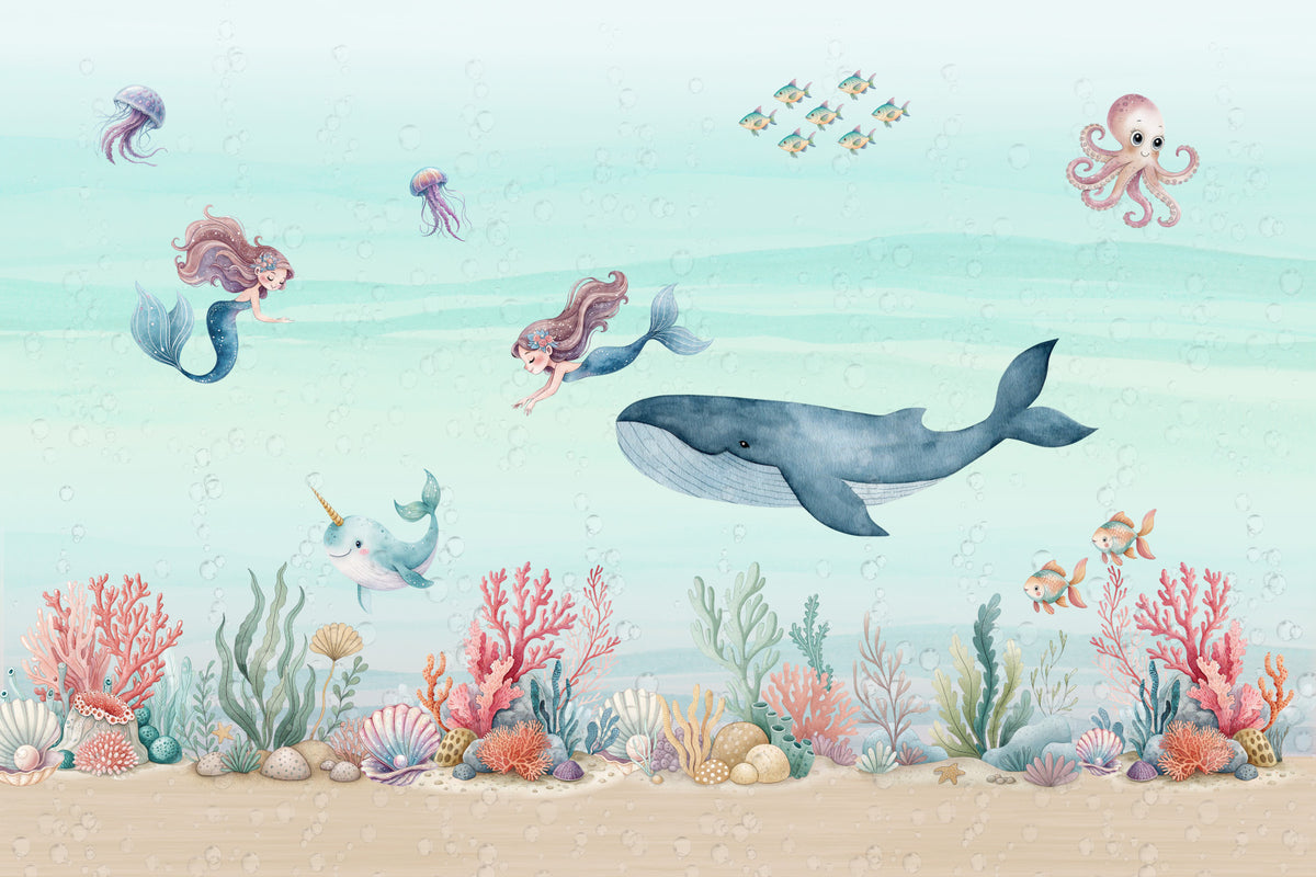 Havfruens Ocean Dream Vægmaleri in your room — zoomed