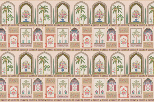 Mughal Garden Palads Vægmaleri