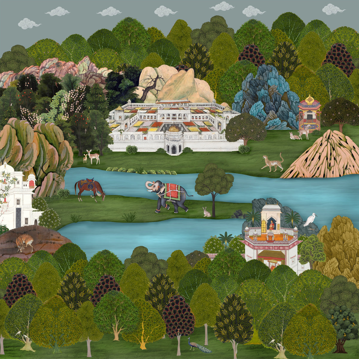 Mughal Oasis Landschapsmuurdecoratie in your room