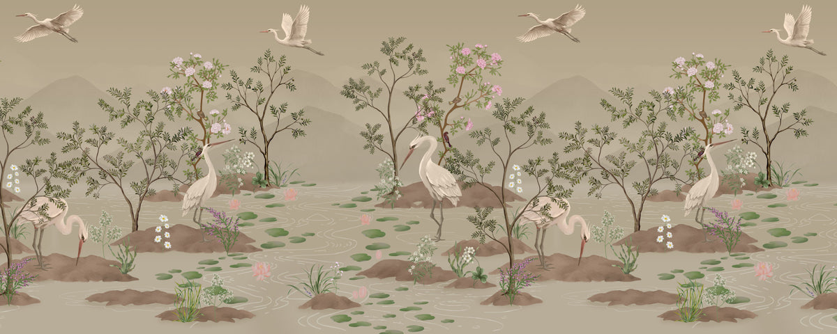Ethereal Water Bloom Muurdecoratie in your room — zoomed
