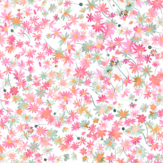 Papel de Parede Dança das Margaridas em Aquarela