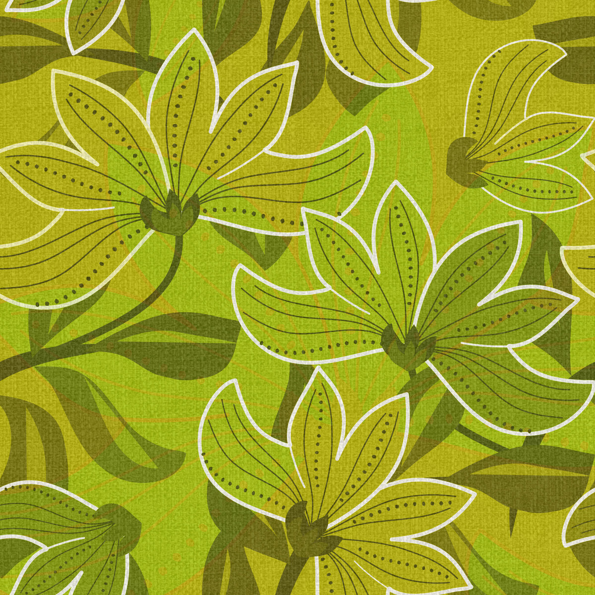 Groovy Green Bloom Wallpaper⁠ in your room