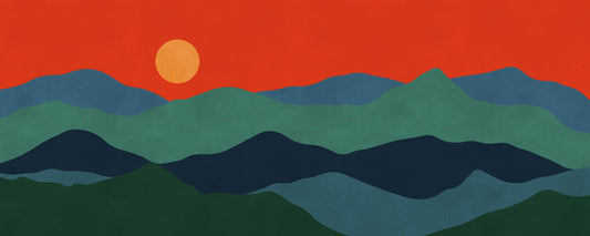 Papel de Parede Mural Montanha Brilhante do Meio do Século