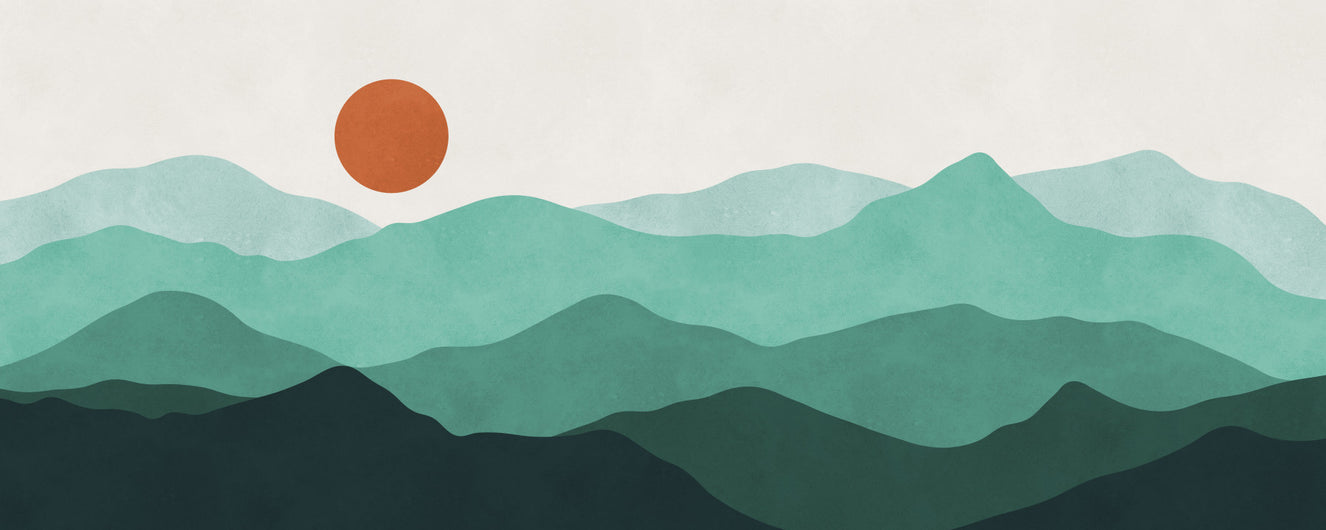 Teal Horizon Peaks Wandbild