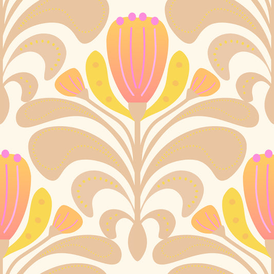 Sunny Floral Melody Wallpaper⁠