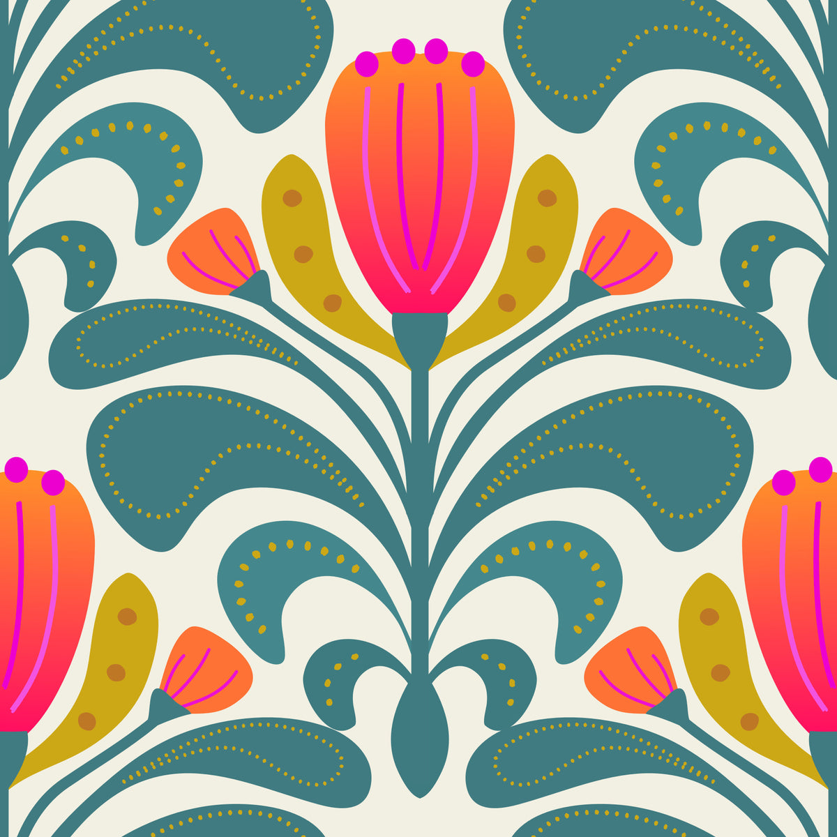 Bold Botanical Tapestry Wallpaper⁠ in your room