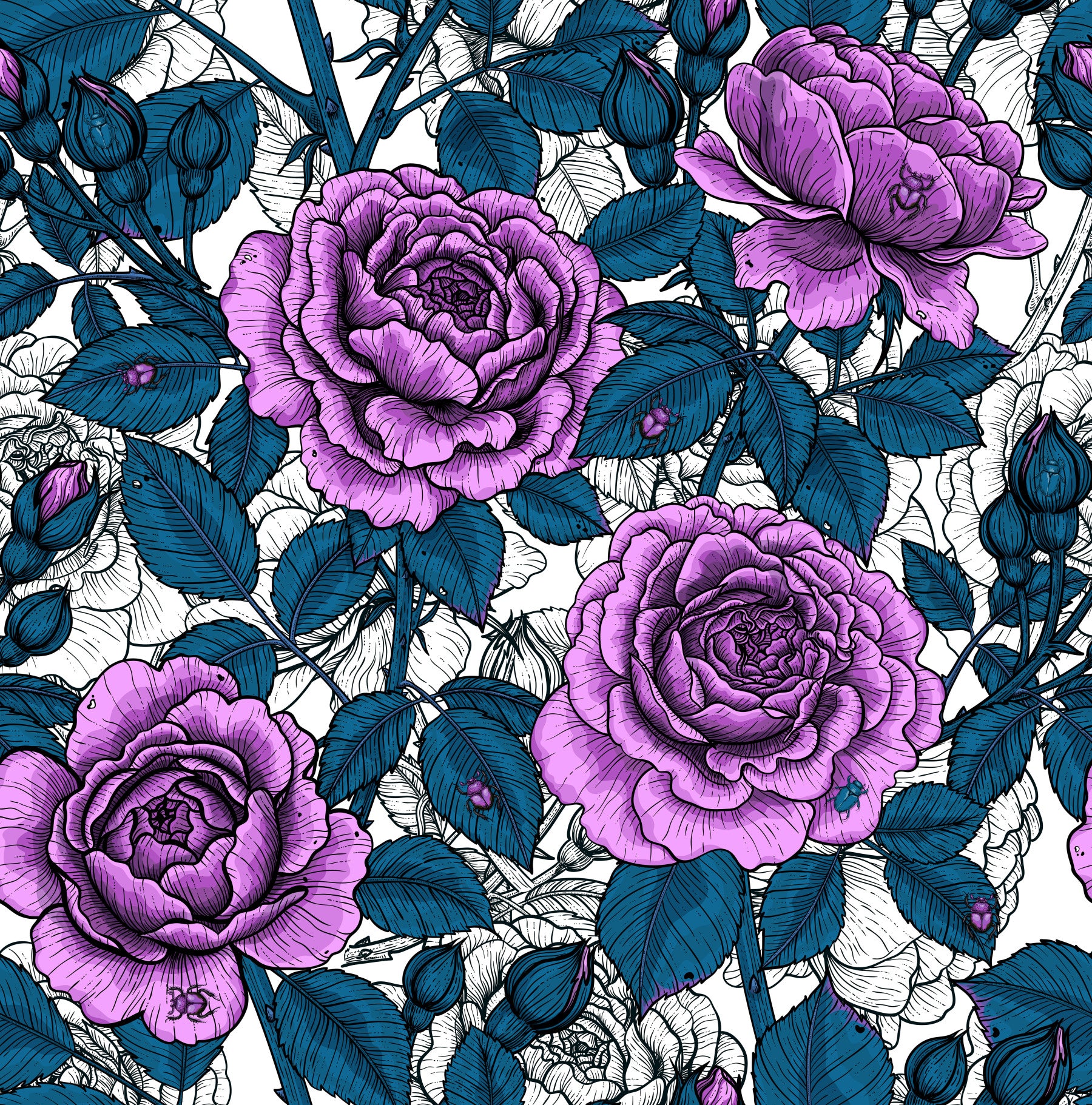 Violet rosenhave tapet