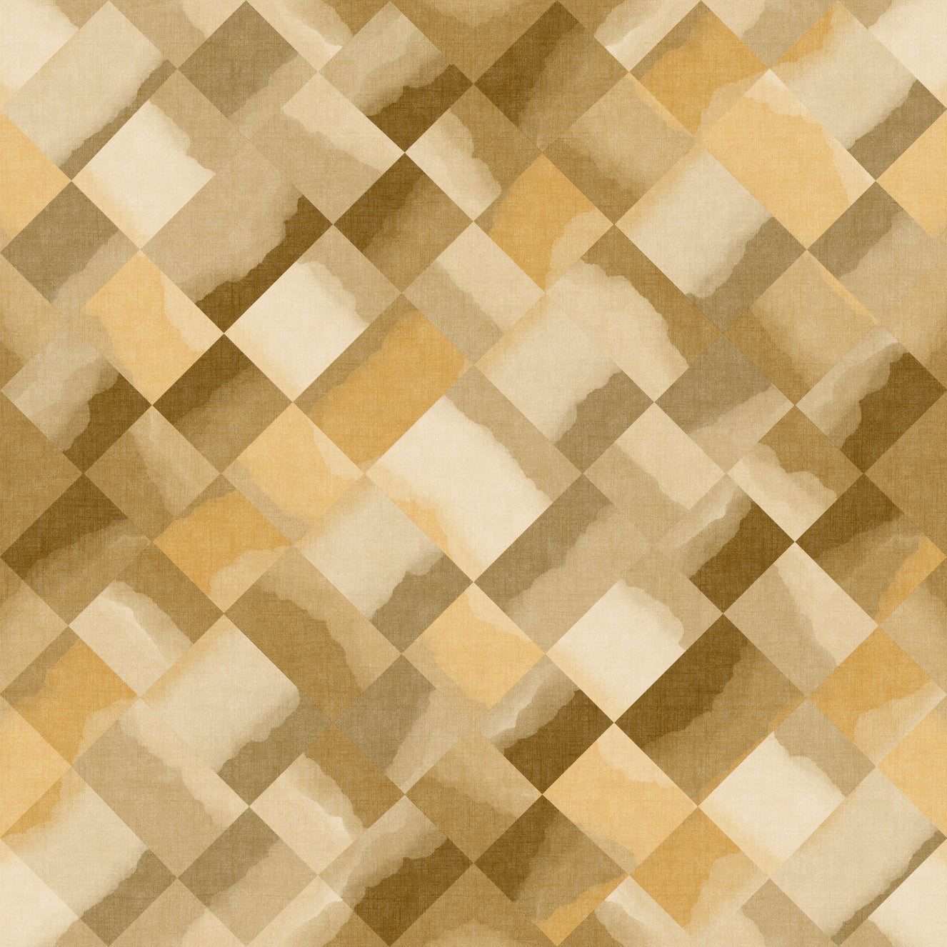 Relax Ocher Painted Checker Wallpaper⁠